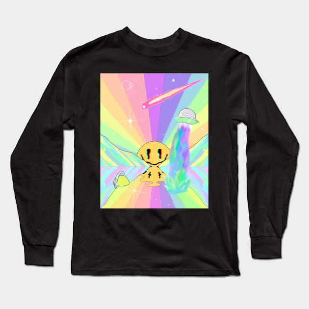 Psychedelic Sunset Long Sleeve T-Shirt by Trippycollage